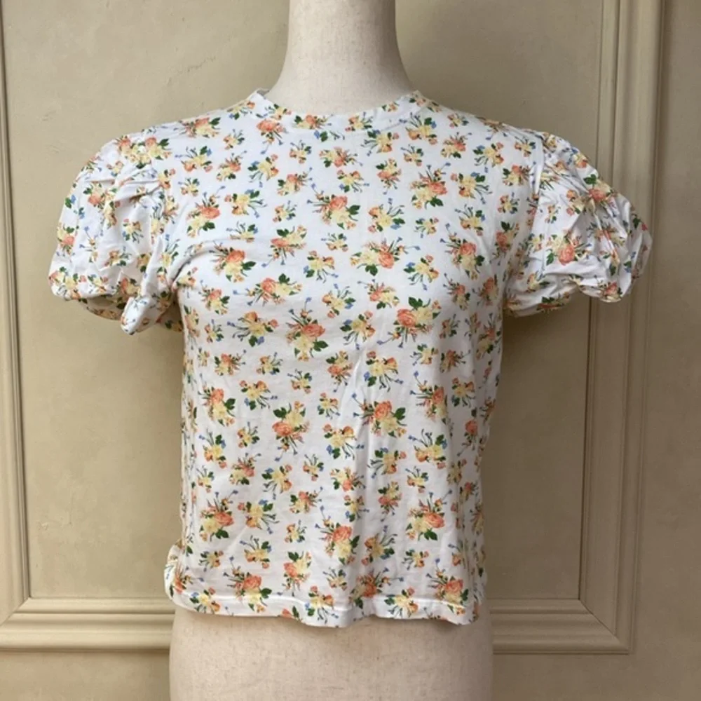 Zara Cottagecore Floral Puff Sleeve Top | Statement Sleeves | Small